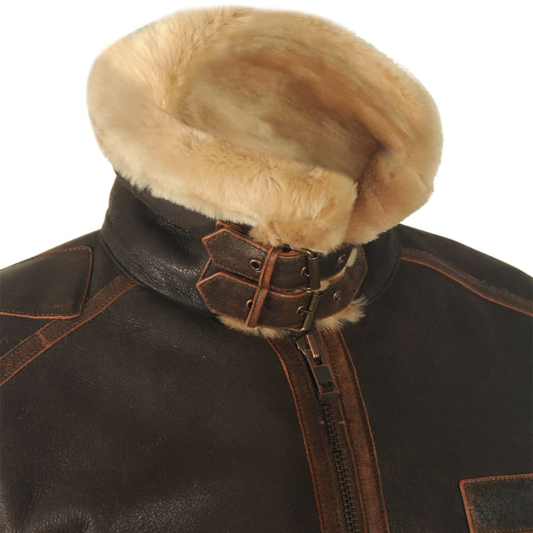 Adrian™ | Vintage Fur-Lined Aviator Jacket