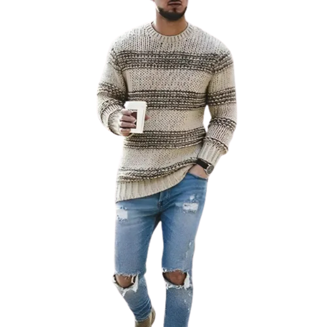 Gunnar ™ | Casual Ribbed Sweater with Bold Stripes