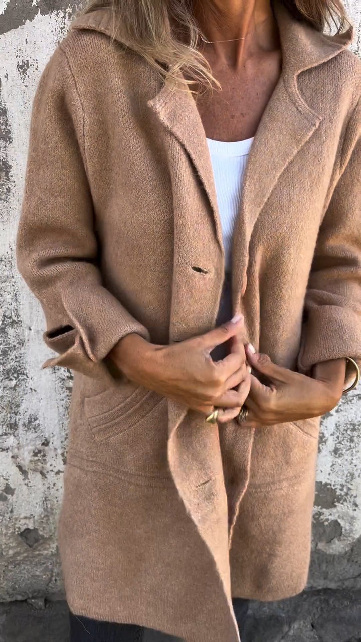 Ellie™ | Long Knit Coat