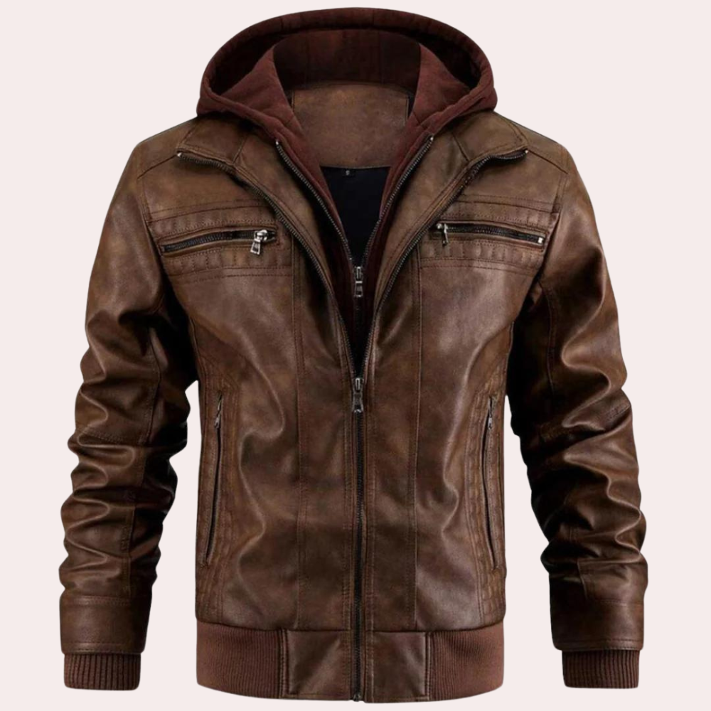 Mathias ™ | Leather Hoodie Jacket