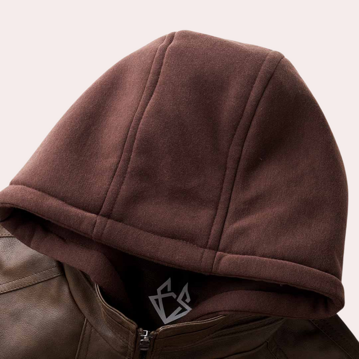 Mathias ™ | Leather Hoodie Jacket