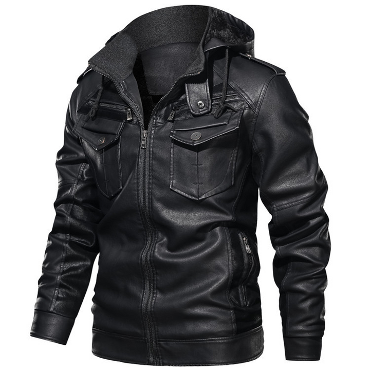 Louie ™ | Stylish Leather Hoodie Jacket