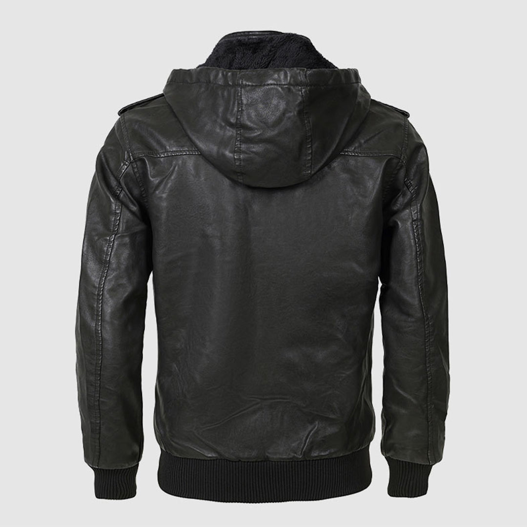 Olaf ™ | Quilted Leather Hooded Jacket