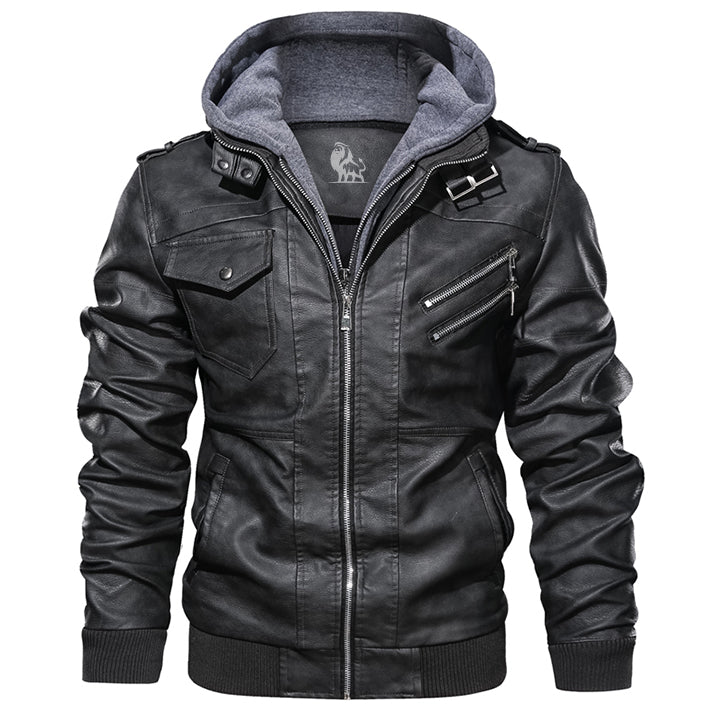 Mikkel ™ | Leather Hoodie Jacket