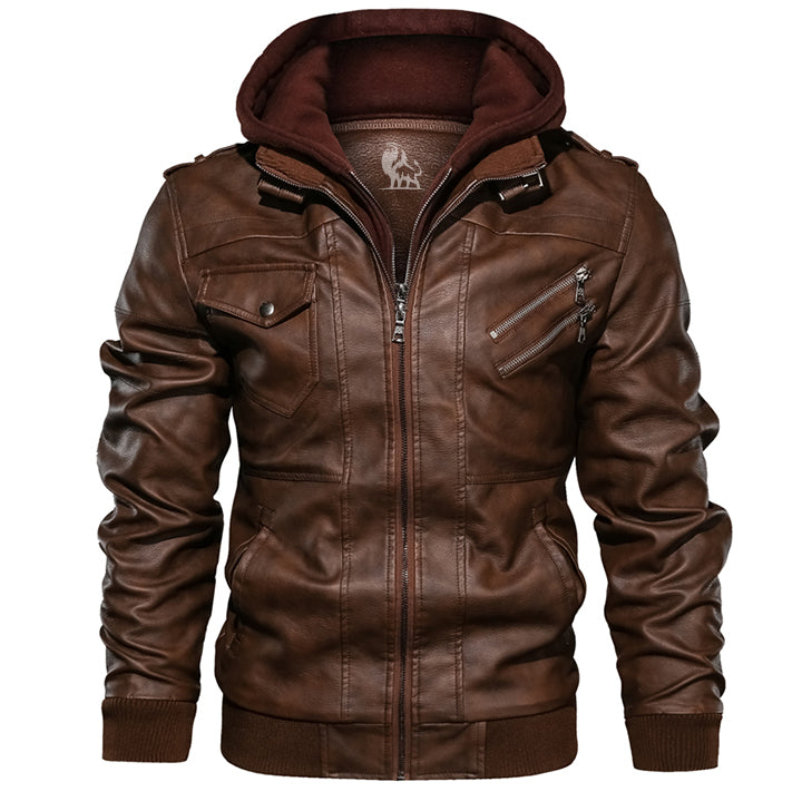 Mikkel ™ | Leather Hoodie Jacket