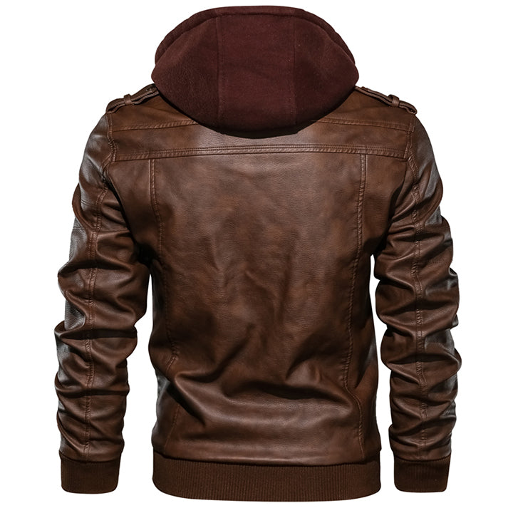 Mikkel ™ | Leather Hoodie Jacket