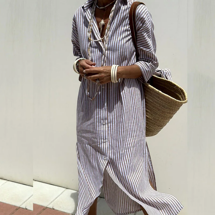 Grace - Elegant Striped Dress