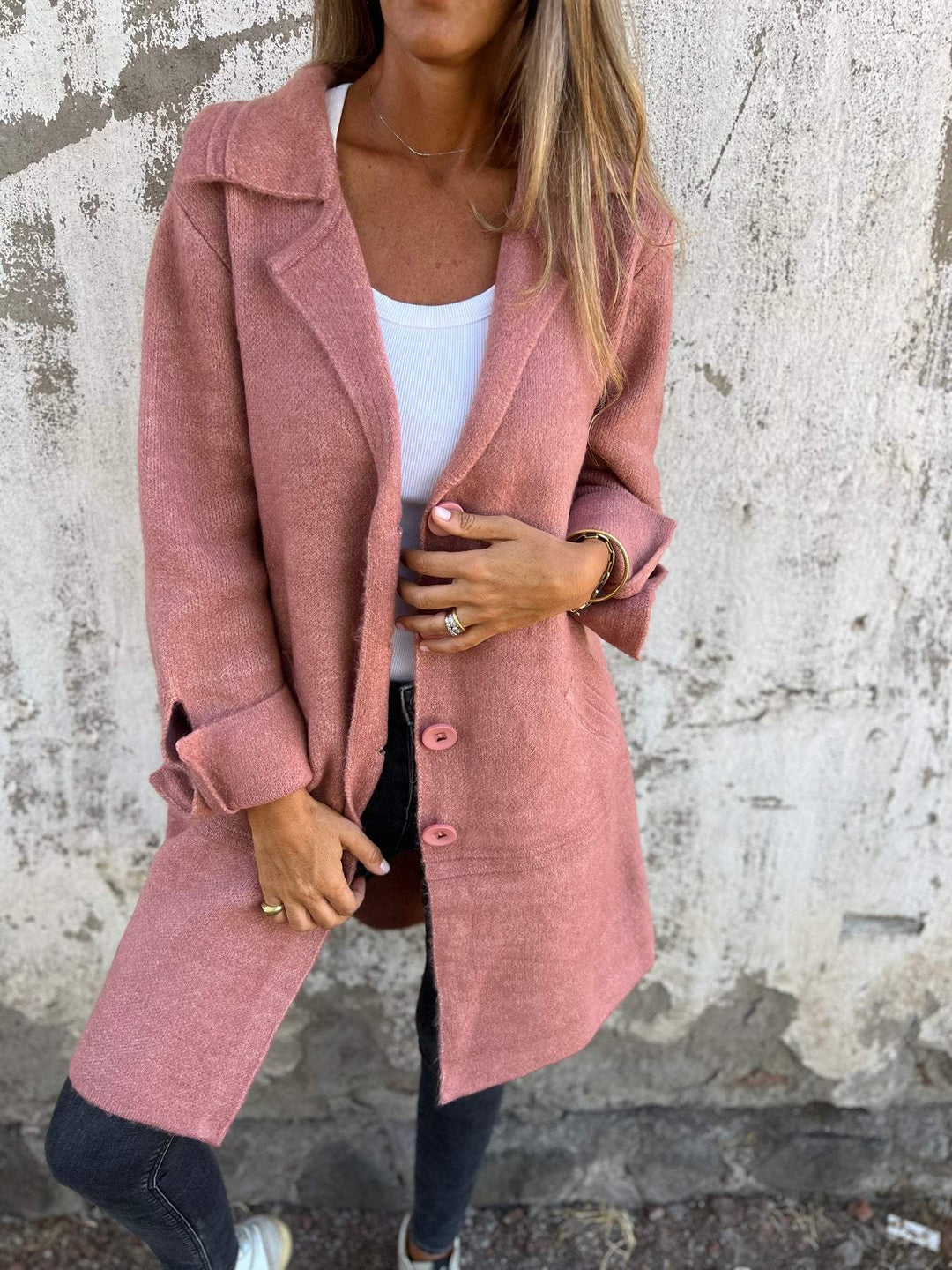 Ellie™ | Long Knit Coat