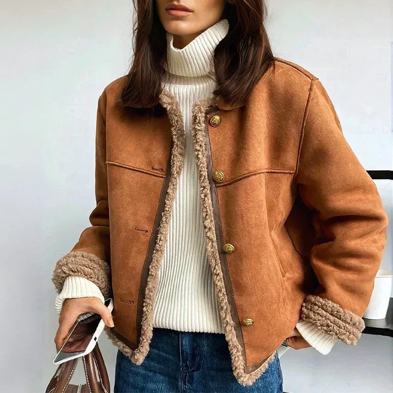 Rose - Shearling Button Jacket