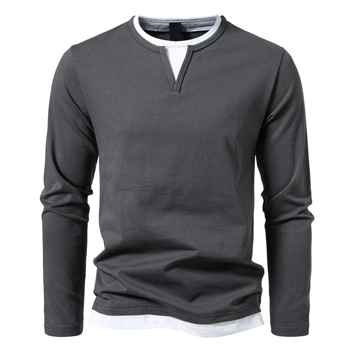 Kent™ | Stylish Layered V-Neck Long Sleeve Shirt