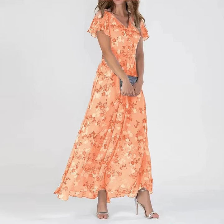 Colette™ | Elegant V-Neck Maxi Dress