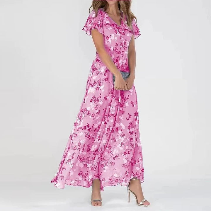 Colette™ | Elegant V-Neck Maxi Dress