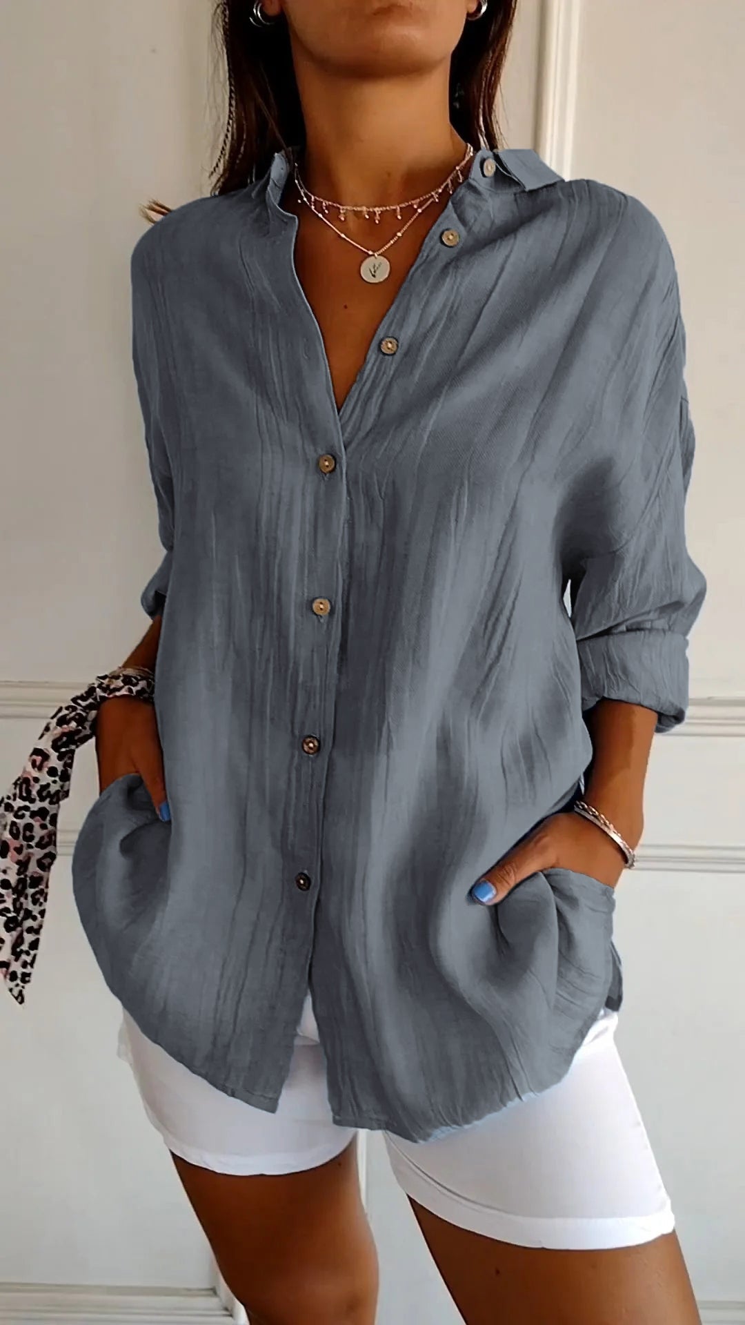 Natalie™ | Elegant Shirt with Pleated Style