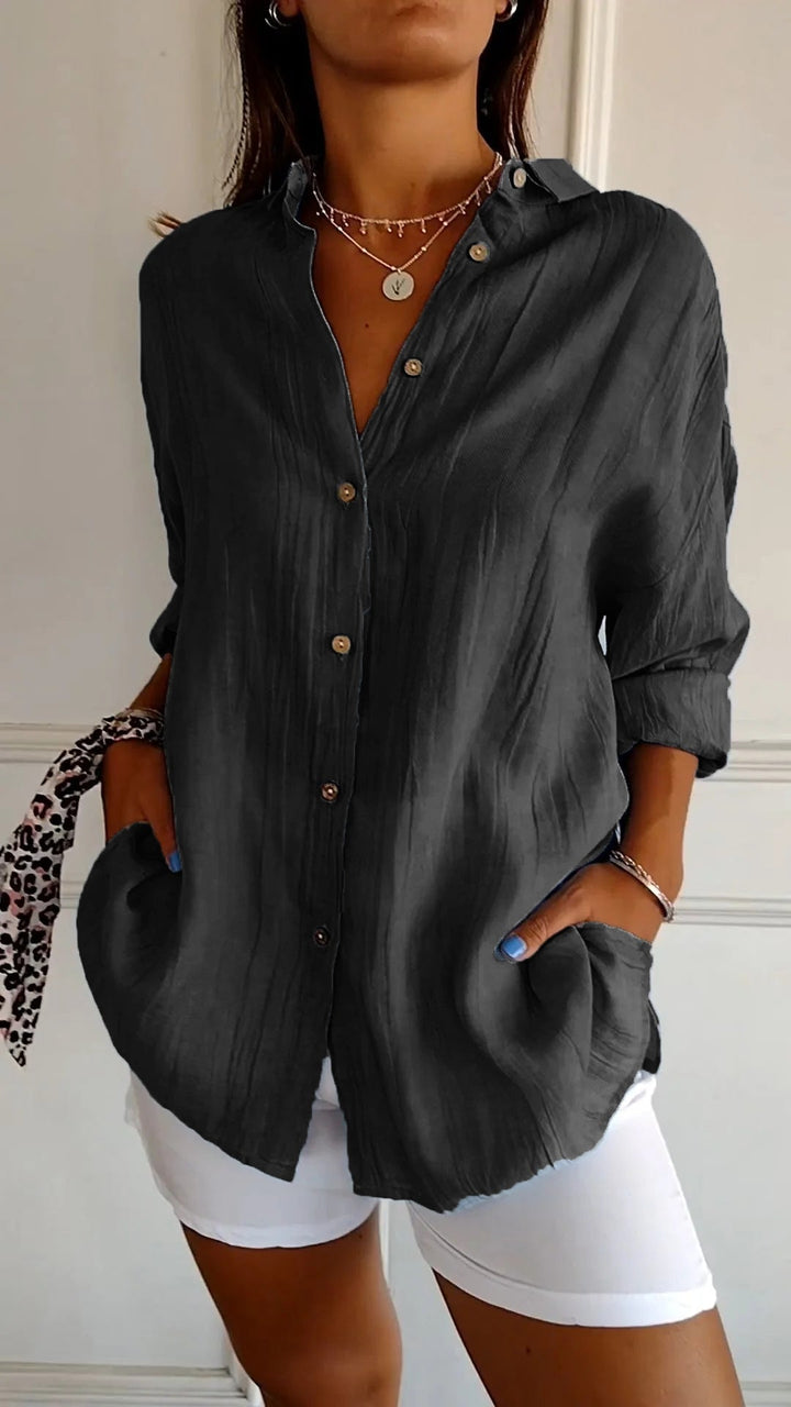 Natalie™ | Elegant Shirt with Pleated Style