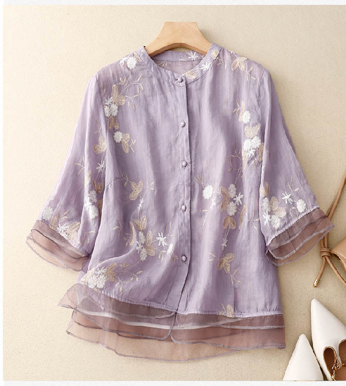 Camila™ | Elegant Embroidered Blouse